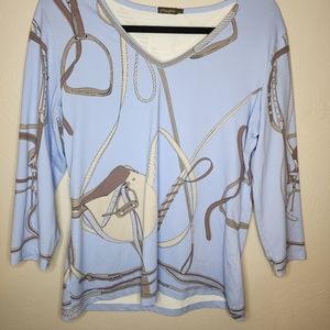 J. Mclaughlin Equestrian powder blue top